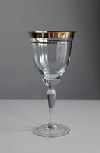 Load image into Gallery viewer, Gold rimmed wine glasses
