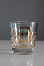 Load image into Gallery viewer, Vintage Green &amp; Gold Patterned Drinking Glasses Set of 4
