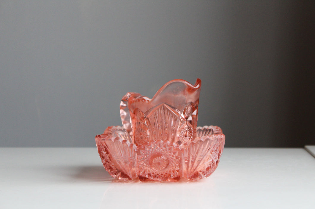 Pink Pressed Glass Creamer