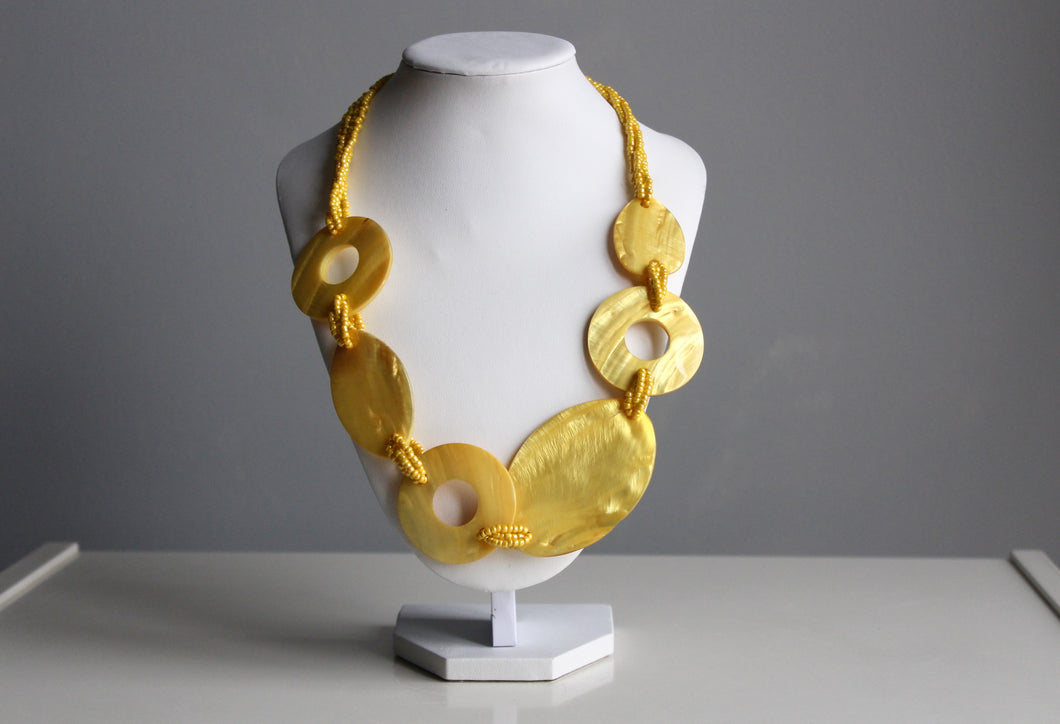 Yellow Chunky Statement Necklace